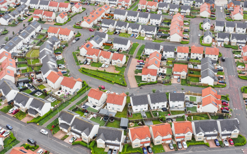Sustainable Housing drone view